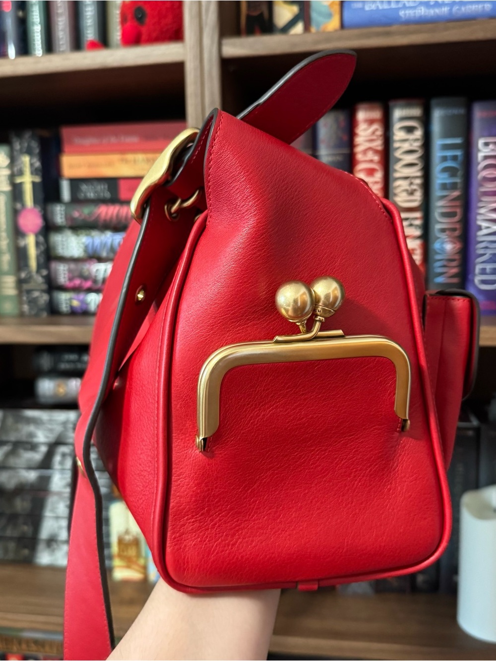 COACH Haversack Scarlet USED - Picture 2 of 11